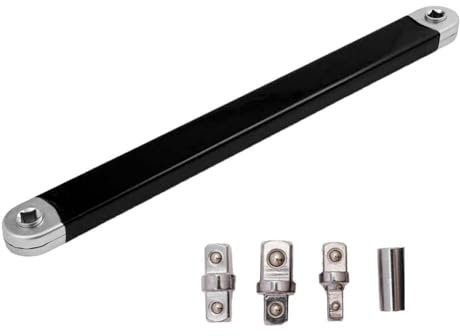 Offset Extension Wrench Set, Tight Reach Wrench Extender Extension Wrench, Impact Offset Extension Wrench with 1/2, 1/4 and 3/8 Square Drive Adapters, Universal Extensions Wrench
