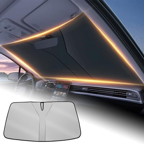 FDAIUN Para BMW X1 F48 2016-2021 Parabrisas Parasol Parasol Plegable Bloqueo UV Parasol Parasol Protección (Plata)