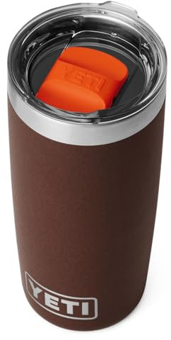 YETI Rambler Tumbler, bicchiere in acciaio inox con coperchio Magslider, marrone Wetlands, 296 ml
