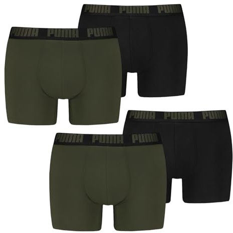 PUMA Herren Boxer Boxershorts Shorts Unterhosen Comfort Stretch 4er Pack, Wäschegröße:2XL, Artikel:-014 Forest Night Tonal