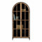 Loberon Schrank Mardilly, Vintage-Flair, Bietet viel Stauraum, Vitrinenschrank, Vitrine, Aufbewahrung, Eisen, Kiefernholz, Glas, braun/schwarz