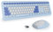 SbocKeeb Blue Keyboard and Mouse Wireless, Full-Size Cute Typewriter Silent Colorful Keyboard Mouse Combo 2.4G Cordless Connection, American QWERTY for Desktop, Laptop 666Pro-Blue