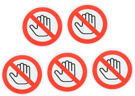 GRADENEVE 5blätter No Touch Warnaufkleber Ømm Selbstklebend Mit Starkem Haftkleber Witterungsbeständig Sicherheitswarnung Für Glatte Oberflächen Wie Für Innen Außenbereiche in Fabriken