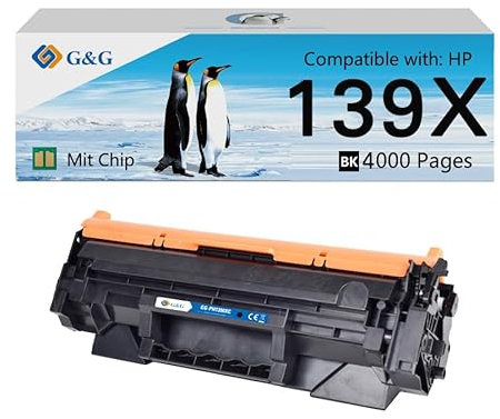 G&G Toner Kompatibel mit HP 139X 139A für HP Laserjet Pro 3002dn 3002dw MFP3102fdw MFP3102fdn Toner W1390X mit Chip (1)