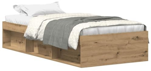 vidaXL Bettgestell ohne Matratze Artisan-Eiche 90x190cm Holzwerkstoff, Bettrahmen, Bett, Einzelbett, Schlafzimmermöbel, Lattenrost, Schlafzimmerbett