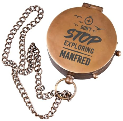 polar-effekt Vintage Kompass aus Messing mit Motiv Gravur - Personalisierter Taschenkompass Geeignet zum Wandern, Campen & Segeln