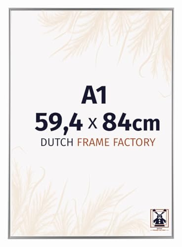 Dutch Frame Factory - Bilderrahmen DIN A1 59,4x84 cm Silber Hochglanz - Kunststoff