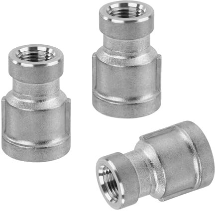 Raccordi per Tubi in Acciaio Inossidabile, 3 Pezzi 1/4 Femmina a 1/8 Femmina Filettatura Acciaio Inox 304 Connettore Riduttore di Accoppiamento per Acqua, Collegamento, Conversione