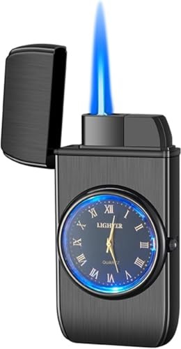 2024 Metal Lighter, Butane Torch Lighter Turbo Men's Gadget Windproof Lighter Unusual Gift, Black