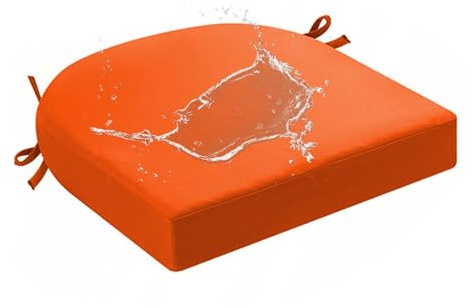 HLTQL Coussin Chaise De Jardin Exterieur Galette De Chaise DéHoussable A Nouer Dessous Coussin De Chaise en Rotin en Forme De U (#7,45x45x8cm)
