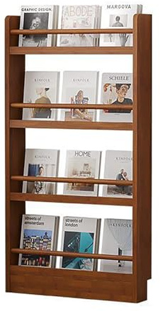 Libreria con porta nascosta, libreria salvaspazio per bambini per camera da letto e cameretta dei bambini, elegante contenitore in noce per libri per bambini, 50 x 10 x 124 cm