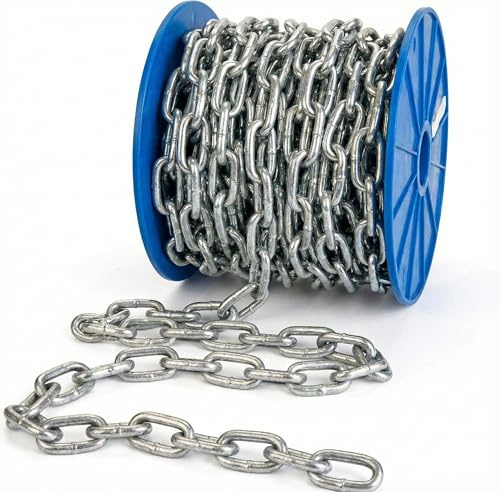 Galvanised Steel Chain Heavy Duty General Purpose Farm Chain Welded. (8mm, 1m)