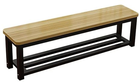 Outdoor Bank für 2-4 Personen, wetterfeste Gartenbank mit Schuhregal, ideal für Garten, Veranda, Park