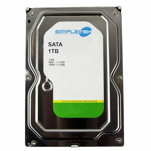 SIMPLETEK - Hard Disk Interno 3.5 SATA 6Gb/s 1TB (10000GB) | 5400 RPM - 64MB Cache | Disco Rigido per DVR NVR DVR Archiviazione Dati
