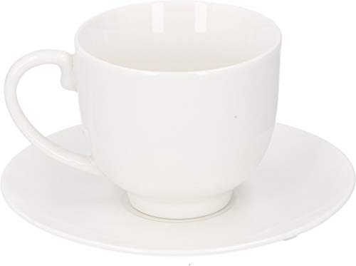 Alpina Set Espressotassen mit Untertassen, Keramik, Weiss, 31 x 17.5 x 7 cm, 12-Einheiten