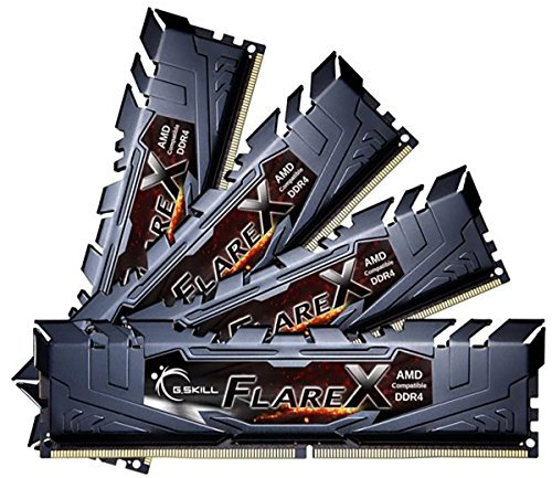 G.SKILL F4-2400C16Q-64GFX 64 GB (16 GB x 4) Flare X Series DDR4 2400 MHz PC4-19200 CL16 Dual Channel Memory Kit - Black