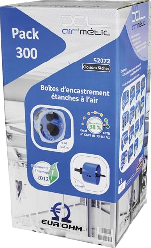 Lot de 300 boîtes d'encastrement XL Air'Metic D.67mm P.40mm (scie cloche offerte) - Eurohm