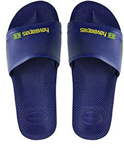 Havaianas Unisex Adult's Slide Brasil Flip-Flops, NAVY BLUE, 6/7 Uk