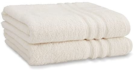 Catherine Lansfield Bath Sheet Pair, Cotton, Cream, 90x140cm x2