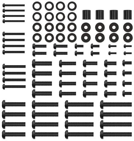 Universal TV Mounting Hardware Kit Fits Most TVs up to 80 inches, VESA Wall Mount M4, M5, M6, M8 Screws, Spacers and Washers, Works with Most TV/Monitor Mounts, PGUHP2, Black