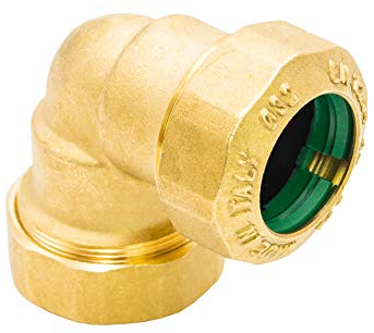 PE Rohr Verschraubung *MESSING Fitting Kupplung Winkel Klemmverbinder Muffe (Winkel 90° 25 mm)