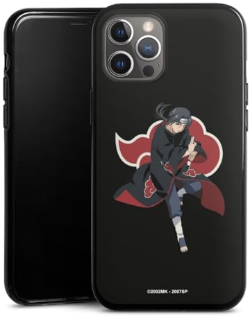 DeinDesign Silikon Hülle kompatibel mit Apple iPhone 12 Pro Max Case schwarz Handyhülle Itachi Uchiha Offizielles Lizenzprodukt Naruto Shippuden