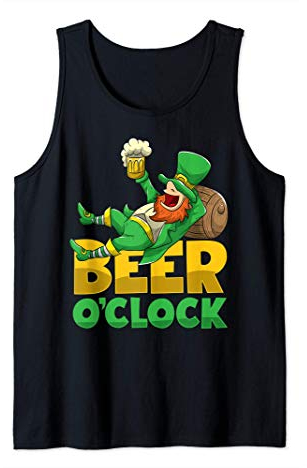 St. Patrick's Day Irish Leprechaun Bier Uhr Getränk Tank Top