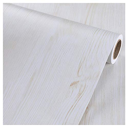 Vinilo Pegatina Muebles de Cocina Vinilos Decorativos Rollo Papel Adhesivo Vinilo Adhesivo PVC Decoración para armario cocina papel adhesivo-16# madera de lucha blanca caliente 122cmx15m(48inx49.2ft)