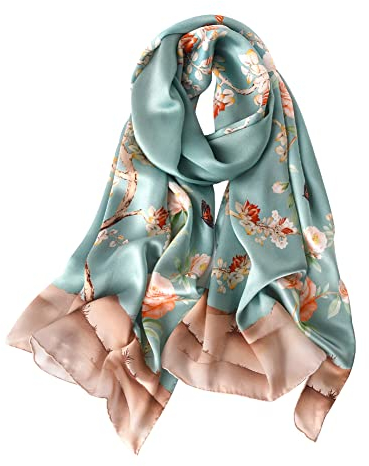 STORY OF SHANGHAI Seidenschal Damen 100% Seide, 20+ Bunte Luxuriöse Schals, Warm & Weich, als Stola Seidentuch Halstuch - 53 * 170 cm