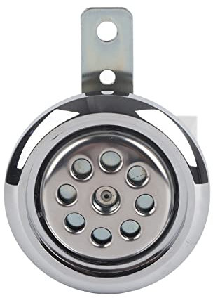Signalhorn Hupe 12V Universal Horn, Motorrad Hupe Chrom, Universal Motorrad Hupe Wasserdicht 105dB Laut 12V 85mm W/Waben Chrom Abdeckung Y2a100