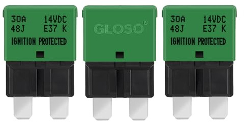 Gloso Disjoncteur Fusibles à lames Réinitialisation automatique Standard Le bateau Camion Voitures 30 AMP 3 paquets E37