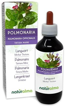 Polmonaria (Pulmonaria officinalis) erba con fiori Tintura Madre analcoolica Naturalma - Estratto liquido gocce 200 ml - Integratore alimentare - Vegano