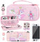 RHOTALL Set di custodia per Nintendo Switch OLED, motivo unicorno, custodia rosa per Switch OLED e accessori con custodia protettiva, pellicola proteggi schermo, tracolla regolabile e 2 tappi per