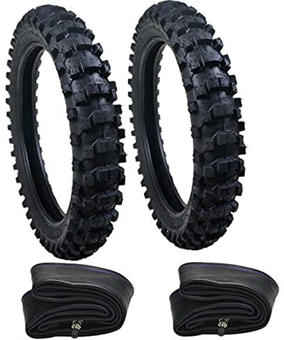 BOSUGE 24,6 70/100-19 Vorderrad + 22,8 90/100-16 Hinterradreifen mit Schlauch ohne Felge für 50 cc - 150 cc Dirt Bike Monkey Bike Offroad Pit Bike Motocross TTR125 CRF150 DRZ125 XR100 KX100