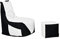 Momiralland Gaming Sitzsack - mit Lehne Sitzkissen - Beanbag - BodenKissen Sessel In- & Outdoor geeignet - Gaming mit PC Xbox & Playstation (Schwarz - Weiß, Sitzsack + Hocker)