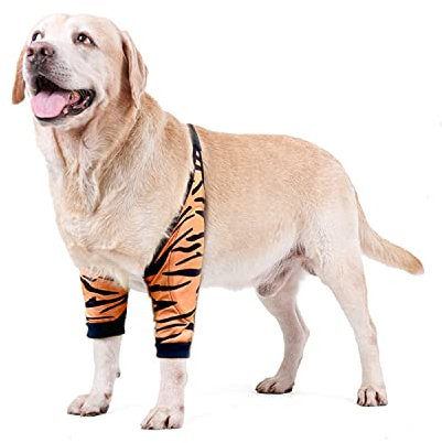 BT Bear Ellenbogen-Genesungsanzug für Hunde, Vorderbein, Hunde-Knieschutz, Wundschutz, Anti-Lecken für mittelgroße Hunde, große Hunde (Tiger, XXXL)