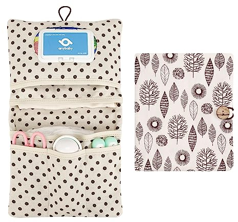 wangjiangda Baby Windeltasche mit Wickelunterlage für Mutter Unterwegs Kleine Wickeltasche Organizer für Windeln Creme Tücher (Blatt)