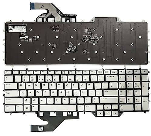 Huasheng Suda RGB US Tastatur Hintergrundbeleuchtung Ersatz für Dell Alienware M17 R2 M17 R3 0C5VV3 PK132VQ2F01 (Weiß)
