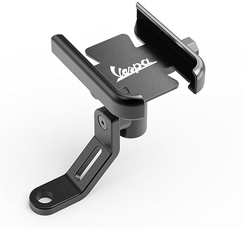 WIRMEC Für Piaggio Vespa Sprint Primara Roller GTS 300 125 Granturismo 200 S125 S15 Motorrad Handy Halter GPS Stand Halterung (Farbe : Mirror Type Black)