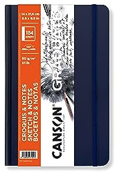 Canson Graduate Book Skizzenbuch, sehr glatt, 90 g/m², Sketchbook Hardcover, 14 x 21,6 cm, Weiß, 184 Blatt