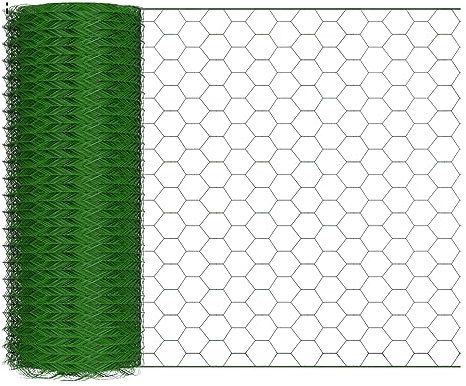 VickyHome Kunststoffbeschichteter Draht, 1CMx25M Maschendraht Gartenzaun Maschendrahtzaun, Maschendraht-Drahtgeflecht Maschendraht Platten für Kaninchen Voliere Haustier Garten