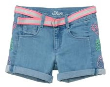 s.Oliver Junior Mädchen 2146050 Jeans Short mit Gürtel, blau 54Z2, 92/REG