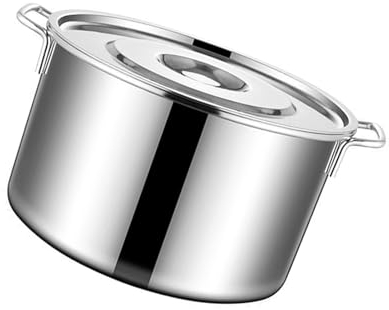 Cazuela Olla de Tamaño Familiar, Olla de Acero Inoxidable con Tapa de Vidrio Olla con Tapa Olla de Acero Inoxidable Pulida con Espejo para Cocina (Diámetro Interior 40cm / 15.7in)