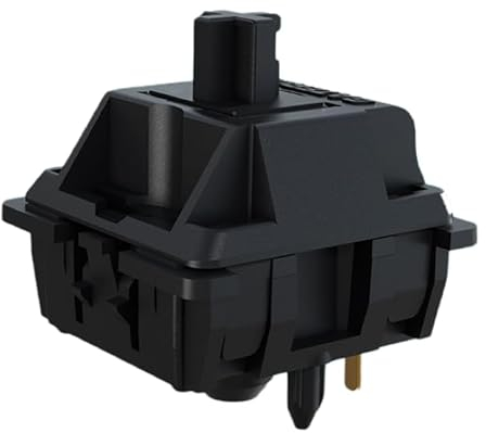 GATERON Ölkönig 3.0 vorgeschmiert Keyboard Schalter, 5-Polig 55gf Schwarz Linear Switches dreifach verbesserte Stiftschalter Compatible für MX Mechanical Keyboard(10 Stück,Schwarz)
