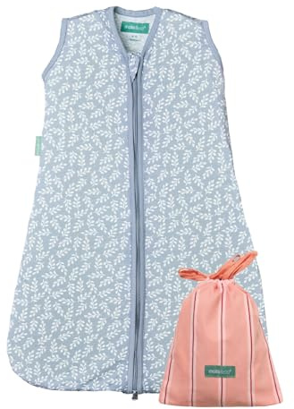 molis&co. Baby-Schlafsack. 0.5 TOG. Ideal für den Sommer. 100% Baumwolle (Oeko-TEX 100). (Blue Garden, 0 Monat)