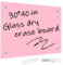 Umtiti Whiteboard aus Glas, trocken abwischbar, 30,5 x 40,6 cm, rahmenloses Glas-Schreibtafel für Zuhause, Schule, Büro, rosa Oberfläche, Glas-PK3040