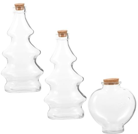 LIFKICH 3piezas Botellas De Vidrio Decorativas Para Ceremonia De Arena De Tapón De Corcho Botellas De Deseos y Manualidades Para Bodas y Especiales