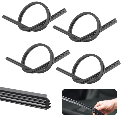 4 Piezas Goma de Repuesto de Limpiaparabrisas, 800mm Gomas Limpiaparabrisas Universal Coche Recambio de Escobilla Limpiaparabrisas de Goma Compatible Con Limpiaparabrisas Recortable Fácil Lnstalación
