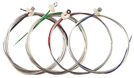 Cuerdas profesionales para contrabajo – Juego de accesorios de cobre de níquel para bajistas de tamaño 3/4, herida de plata alemana, extremo de bola