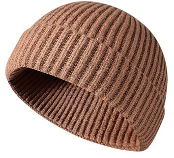 Irzaki Fisherman Beanie für Herren, Strickmütze, kurze Manschette, Uhrenkappe für Herren und Damen, Khaki, Einheitsgröße